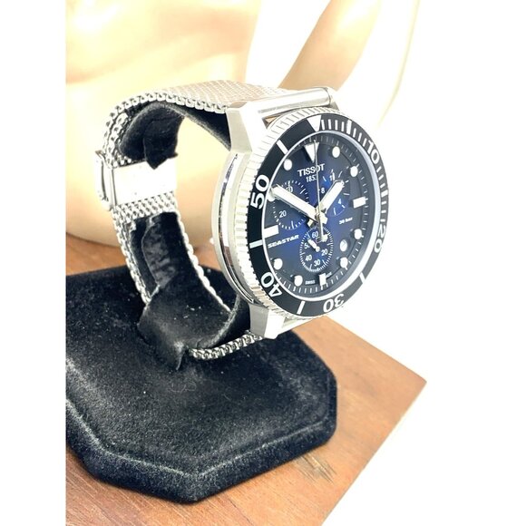 Tissot Men's Watch Seastar Chronograph Swiss Quartz Blue Black T1204171104102 - Picture 14 of 14
